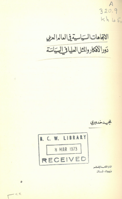 الاتجاهات السياسية في العالم العربي - دور الأفكار والمثل العليا في السياسة